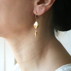 Diamond Shape Earrings, Spike Earrings, Geometric Earrings, Gift for Her image 2