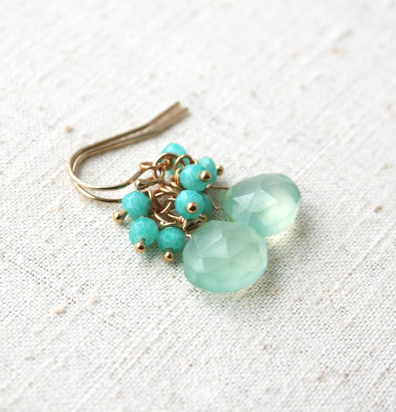 Pastel Green Earring Bridesmaid Jewelry Gemstone Jewelry Etsy