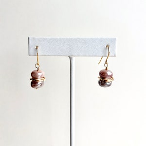 Peach Moonstone Earrings Gemstone Drop Earrings Gift for Her image 4