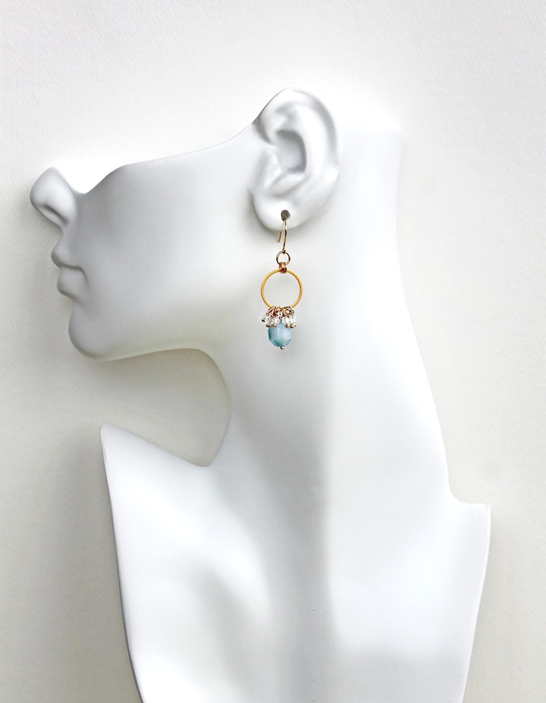 Aquamarine Earrings, Dangle Earrings, Light Blue Earrings, Gift for Her image 3