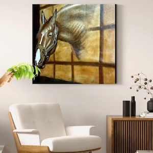 Peinture à l'huile cheval 3D faite main