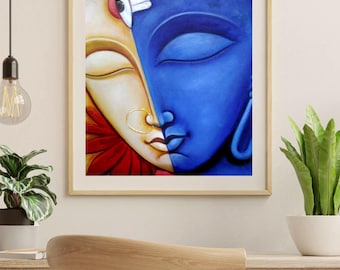 Lord Shiva -Oil On Canvas , Abstract Original Painting