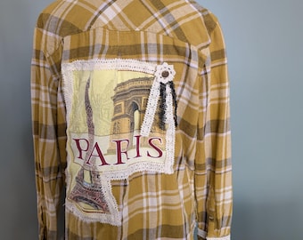 Camisa de franela reciclada para mujer