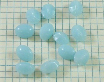 12 7x5mm Doublet Cabochons - Light Blue Chalcedony