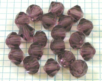 24 6mm Bicone Beads - Amethyst