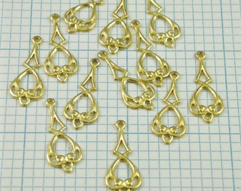 12 Raw Brass Dangles