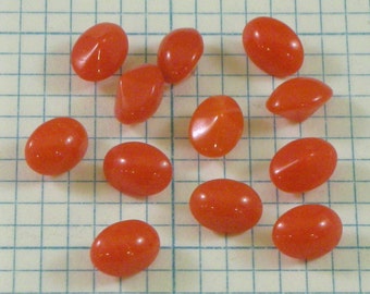 12 7x5mm Doublet Cabochons - Cherry Red