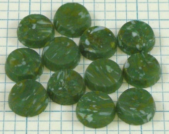 12 9mm Flat Jade Cabochons