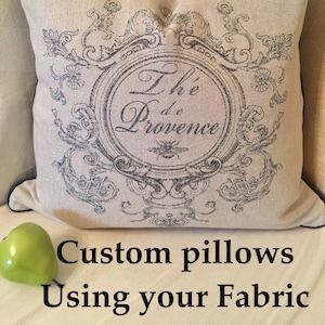 Custom Pillow Cover made for You using your Fabric Design your own pillow