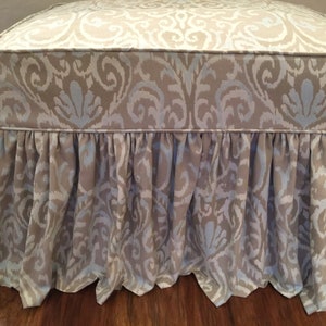 Custom Ruffled Gathered Ottoman a Bench slipcovers Rectangle or round ottoman | ottoman slipcover |daybed