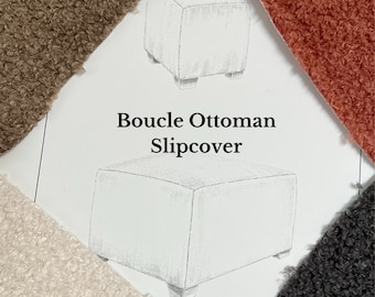Boucle Ottoman Covers Fitted without Skirt
