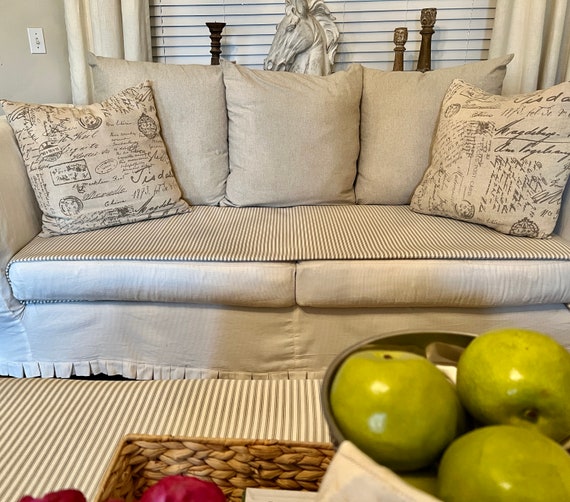 Performance Sofa Chair Cushion Scarf Topper| Cushion Slipcover topper| performance cover|Match Ottoman cushion cover