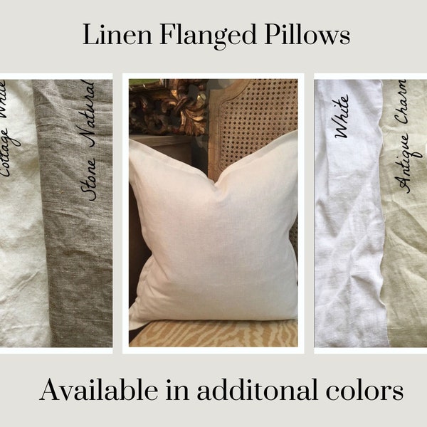 Flanged 100% Washed Linen Pillow Covers