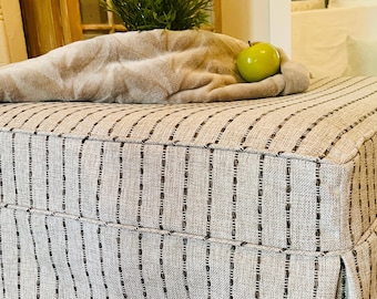 Raffia Traditional Style Performance Ottoman Slipcover DayBed Cover