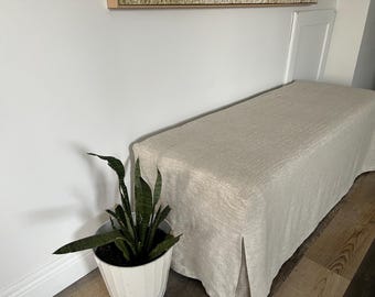 100 Percent Washed Linen or Belgian Simple Slipcover Unlined | Bench | Ottoman | Barstool | Footstool | Bedcover
