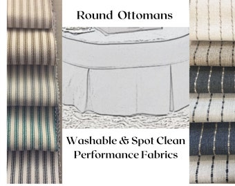 Custom Round  Ottoman slipcovers