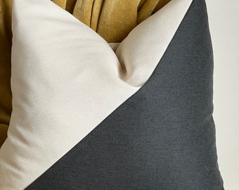 Modern Color Block Pillow Cover in Performance Fabric