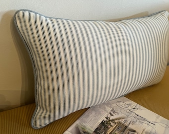 Stripe Ticking Pillow Covers with a contrasting welt cording Performance Fabric Cover