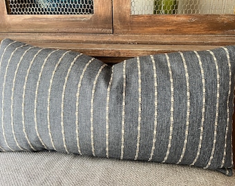 Long  Modern Farmhouse French Knot lumbar Pillow Cover