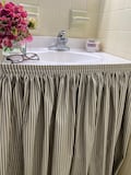 Cottage Farmhouse Ticking Sink Skirt Utility Skirt Desk skirt Console Table|Table|Kitchen Skirt| Dorm