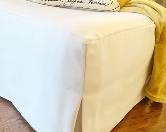 Clean Line Modern Pleated Corner Ottoman | Bench