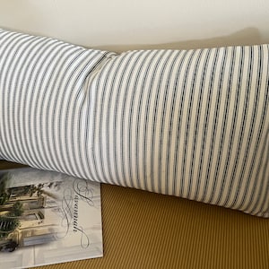 Washable Ticking long lumbar Pillow Cover _Ticking Pillow Covers