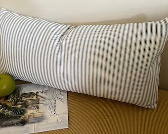 Washable Ticking long lumbar Pillow Cover _Ticking Pillow Covers