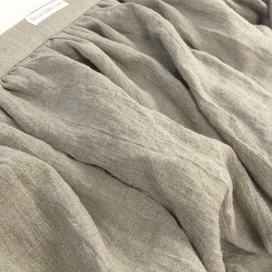 Lined Gathered Linen dust ruffle cottage farmhouse
