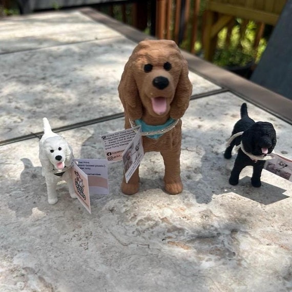 Custom Poodle Figurine – Biodegradable PLA Sculpture, Multi-Color Filament, Collar Choice