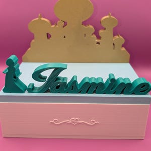 Princess Jasmine (Aladdin) Large Keepsake Box - Storage Box - Girls Gifts - Jewellery Box - Birthday Gifts- Kids Room Decor - Disney Bedroom
