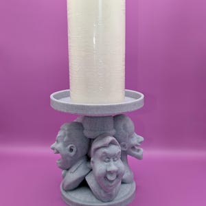 Porta-velas com bustos cantores de mansão mal-assombrada: decoração gótica de Halloween