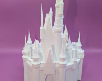 シンデレラ城（非点灯） - ケーキトッパー - 3Dプリント - ミニチュア
