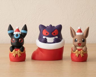 3D Printed Pokémon Christmas Figures – Eevee, Umbreon, Gengar, Torchic & More