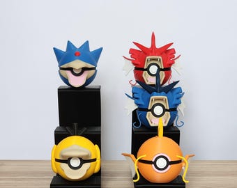 3D-geprinte Pokémon Pokéballs – Gen 1 Pokémon – Magikarp (Karpador), Gyarados (Garados), Psyduck (Enton), Golduck (Entoron)