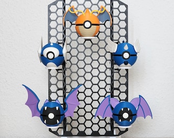 3D-geprinte Pokémon Pokéballs – Zubat, Golbat & Dragonite Evolution Line | Pokémon-displaydecoratie