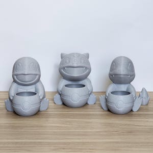 3D Printed Pokémon Planters – Unpainted or Marble Finish – Bulbasaur, Charmander, Squirtle, Snorlax, Eevee, Pikachu & Gloom Mini Plant Pots