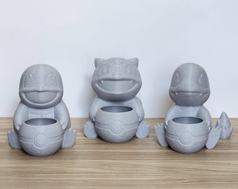3D Printed Pokémon Planters – Unpainted or Marble Finish – Bulbasaur, Charmander, Squirtle, Snorlax, Eevee, Pikachu & Gloom Mini Plant Pots