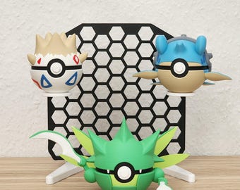 3D-geprinte Pokémon Pokéballs: Lapras, Scyther (Sichlor) en Togepi| Klassiek Pokémon-displaydecor