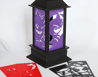 Griezelige Pokémon-lantaarn – 3D-geprinte ledlamp met verwisselbare panelen