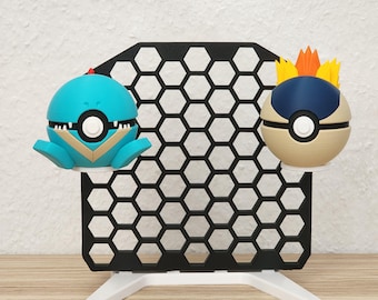 3D-geprinte Pokéballs voor beginners – Gen 2 Pokémon | Totodile (Karnimani) en Cyndaquil (Feurigel) - displaymodellen