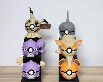 3D-geprinte Pokémon Pokéballs – Gen 1 & Beyond – Koffing (Smogon), Weezing (Smogmog), Growlithe (Fukano), Arcanine (Arkani), Onix (Onix), Mimikyu