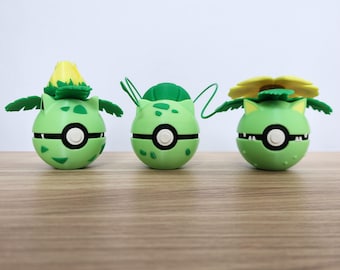 3D-geprinte glanzende en glow-in-the-Dark Pokéballs – Gen 1 Pokémon – Bulbasaur (Bisasam), Ivysaur (Bisaknosp), Venusaur (Bisaflor)