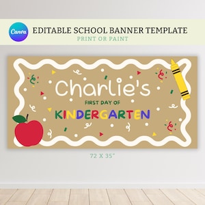 Painted School Banner Template, First Day Of School Banner, Back to School Banner, Banner Mockup, Custom Banner, DIGITAL DOWNLOAD