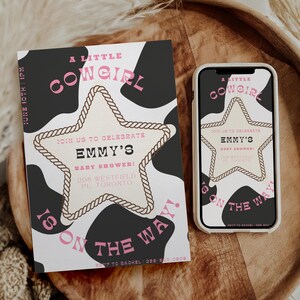 EDITABLE Cowgirl Baby Shower Invitation Cowgirl or Cowboy Themed Baby Shower Western Baby Shower Cute Pink Blue Printable Digital Download