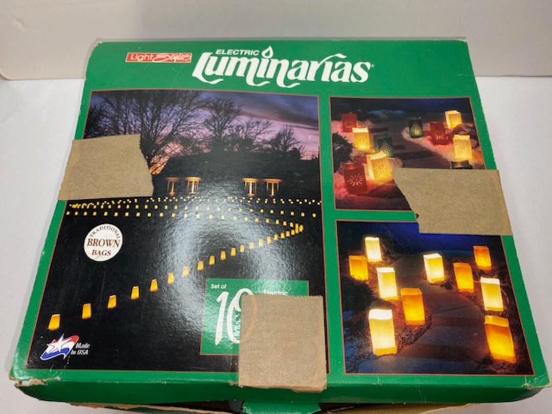 Light Styles Electric Luminarias 10 Light Set With Brown Covers Etsy
