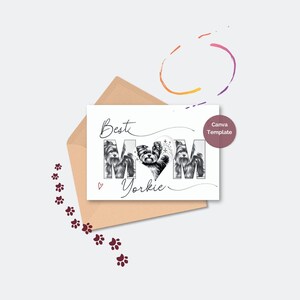 Tarjeta digital del Día de la Madre para los amantes de los Yorkie, "La mejor mamá Yorkie", tamaños 7x5.