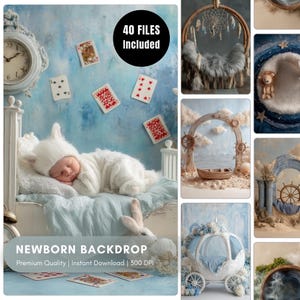 Tło do fotografii noworodkowej | Fantastyczne tło cyfrowe (do natychmiastowego pobrania)