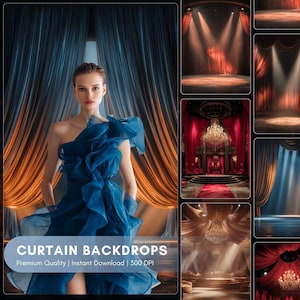 Curtain Wall Digital Backdrops: Fine Art Photography Overlays (300 DPI JPEG)