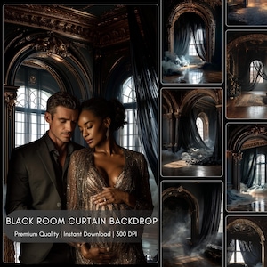 Dark Room Digital Backdrops: Portrait Photography Overlays (Digital Download)