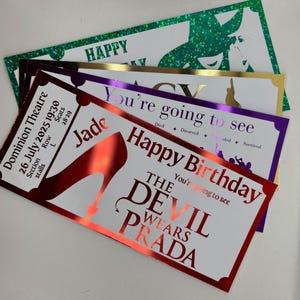 Personalised Shimmer Foil Keepsake Ticket: West End , Musical Theatre, Keepsake Souvenir
